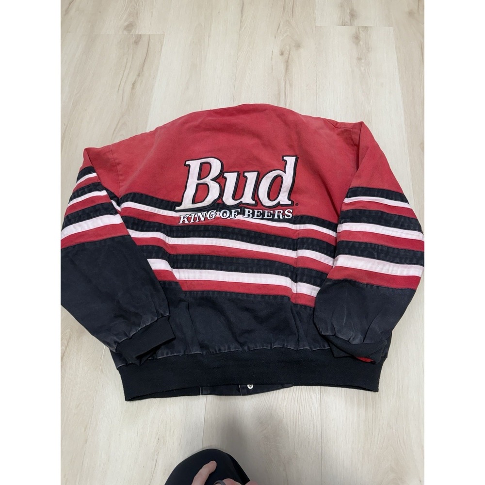 Vintage Men's Dale Earnhardt Jr. Budweiser NASCAR Racing Jacket 90s Sz Large - Picture 7 of 7